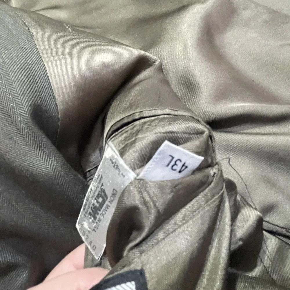 Christian Dior 43L 36x32 Brown Melange‎ Herringbone Stripe Suit